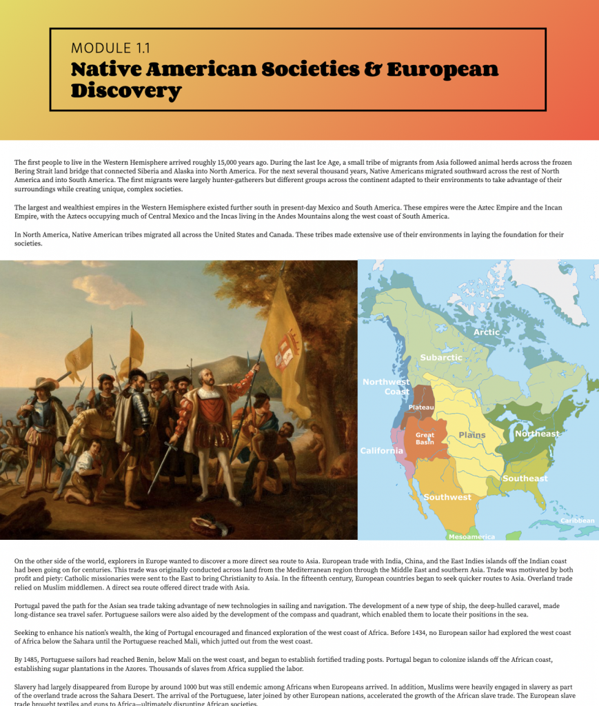 American History: Volume 1 – Preview 1 – Module 1.1A
